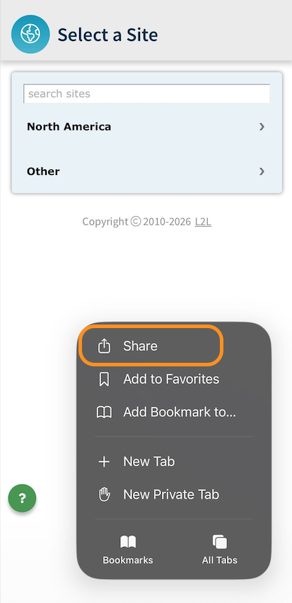 Selec the share button.