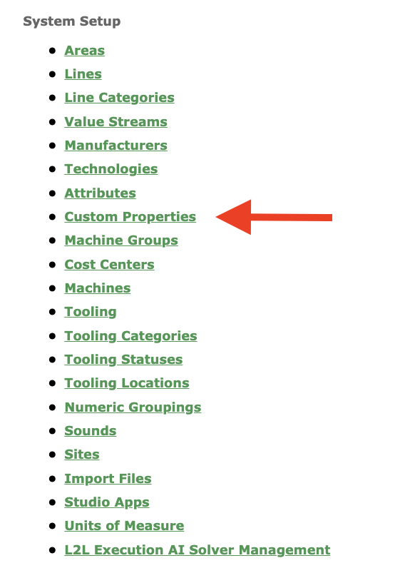 Under System Setup, select Customer Properties.